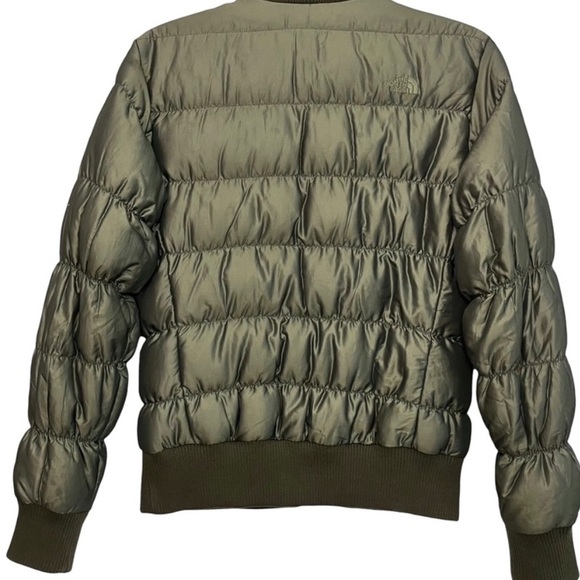 North Face 600 Insulated Green Zip Up Quilted Puffer Bomber Jacket Women Medium - Picture 2 of 9